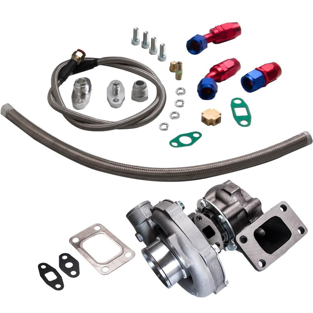 Turbo Oil Line Kit – Fits T3 T4 T3/T4 T70 T66 TO4E Turbochargers, Includes Feed & Return Lines