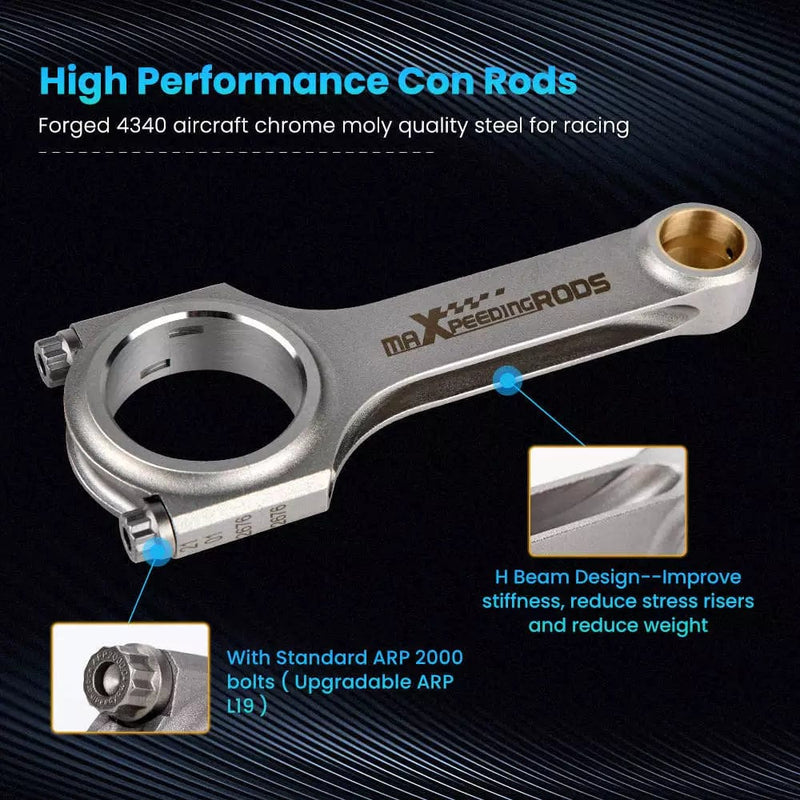 H-Beam Connecting Rods compatible for Audi/VW V6 Engine 2.6L 2.8L 2.7T