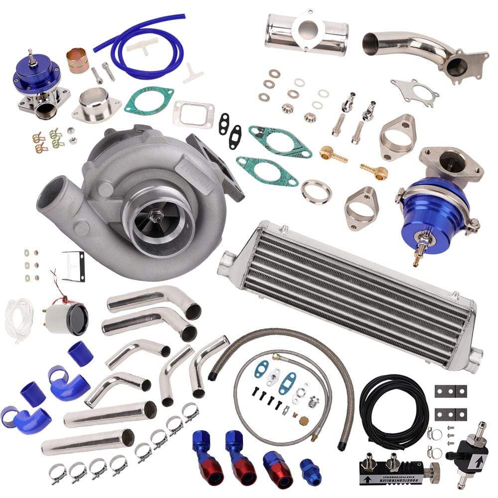 For 2.5L engine to 500+HP | T3 T4 Hybrid Turbo Kit | Universal turbo System| maXpeedingrods Turbocharger | Turbocharger Kit For 2.5L Engine To 500+Hp | T3 T4 Hybrid Turbo Kit | Universal Turbo System| Maxpeedingrods Turbocharger | Turbocharger Kit